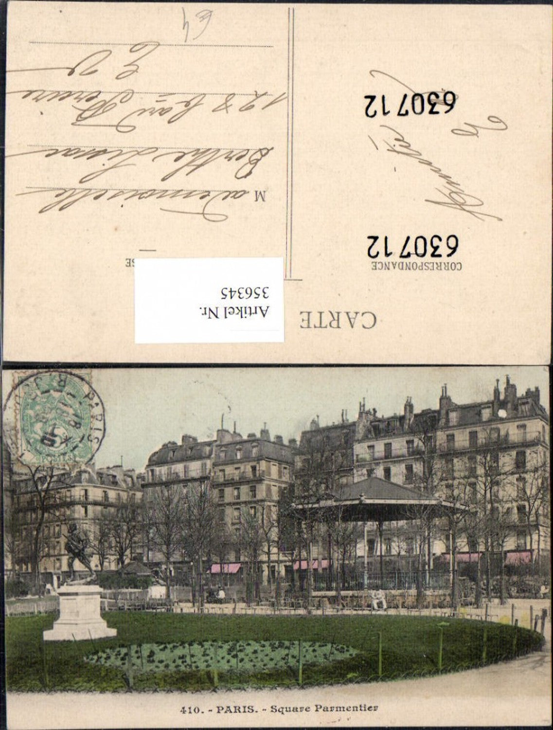356345,Ile-de-France Paris Square Parmentier Park Platzansicht Statue Pavillon