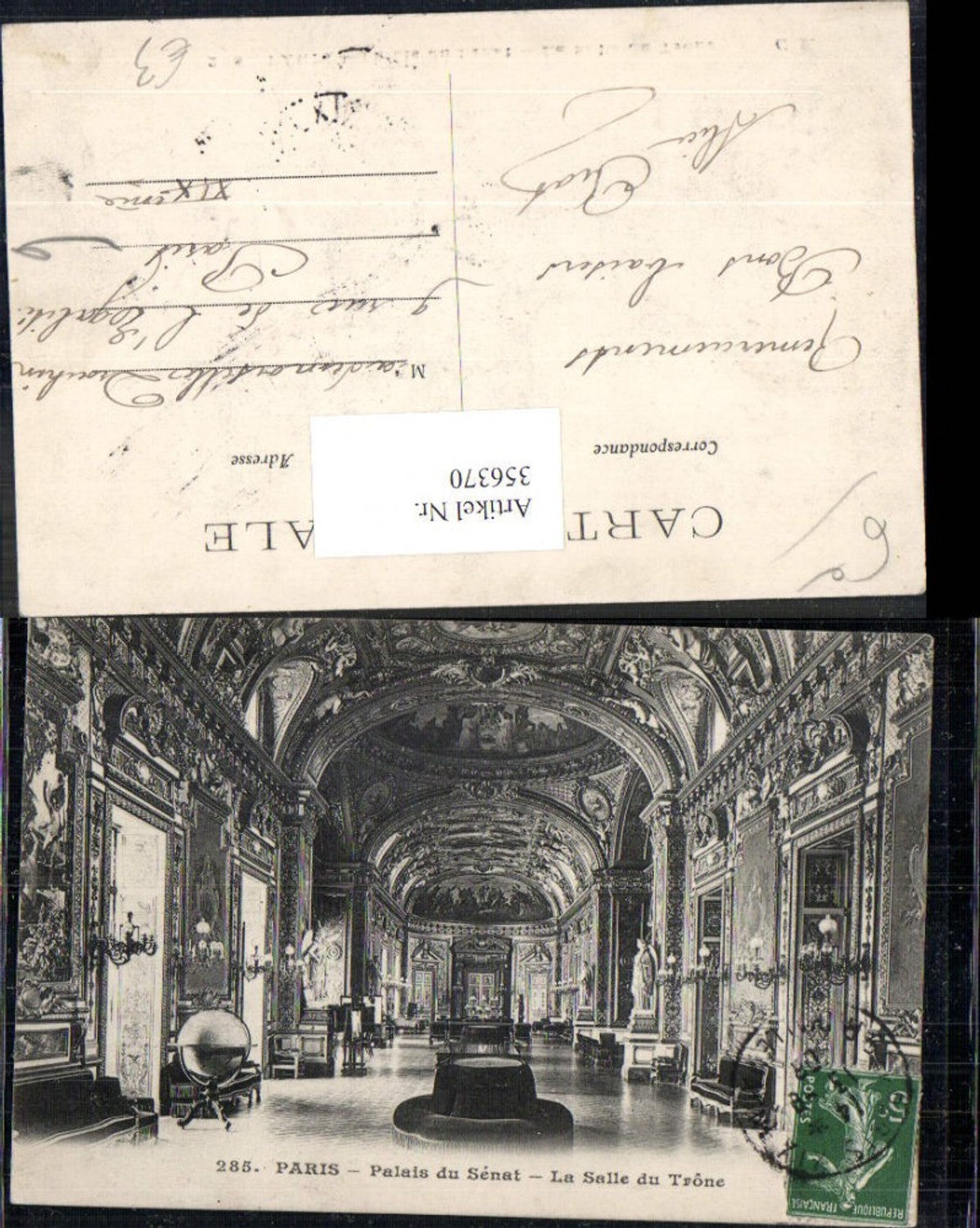 356370,Ile-de-France Paris Palais du Senat La Salle du Trone Schloss Innenansicht