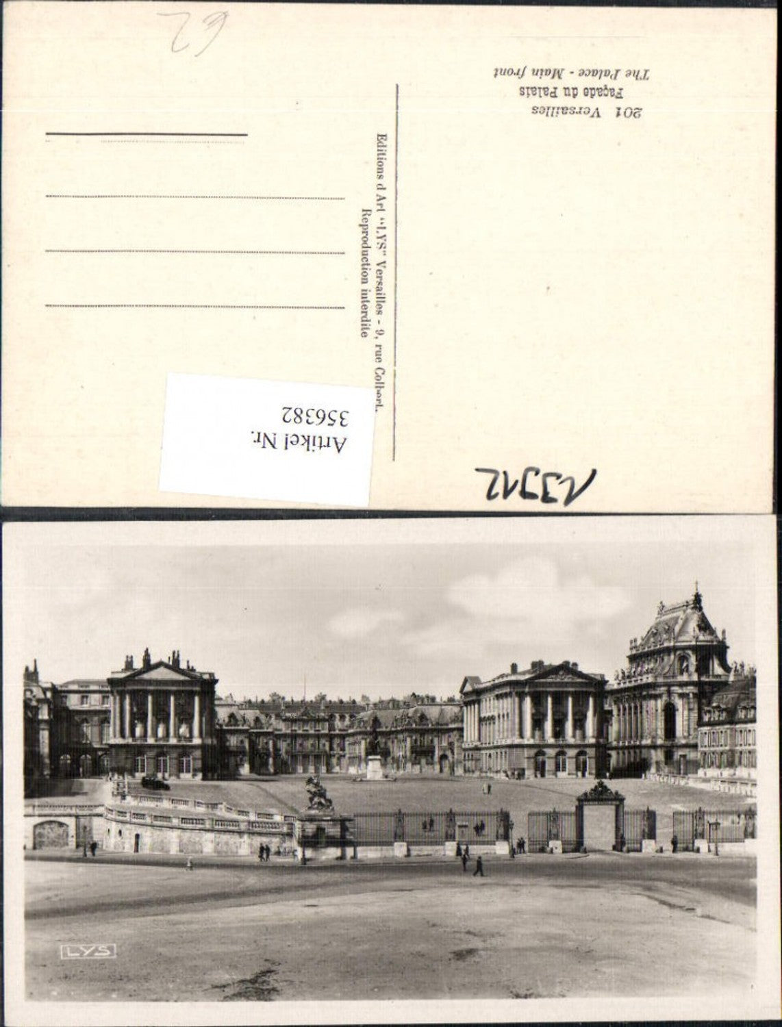 356382,Ile-de-Franche Yvelines Versailles Schloss Facade du Palais The Palace Main front