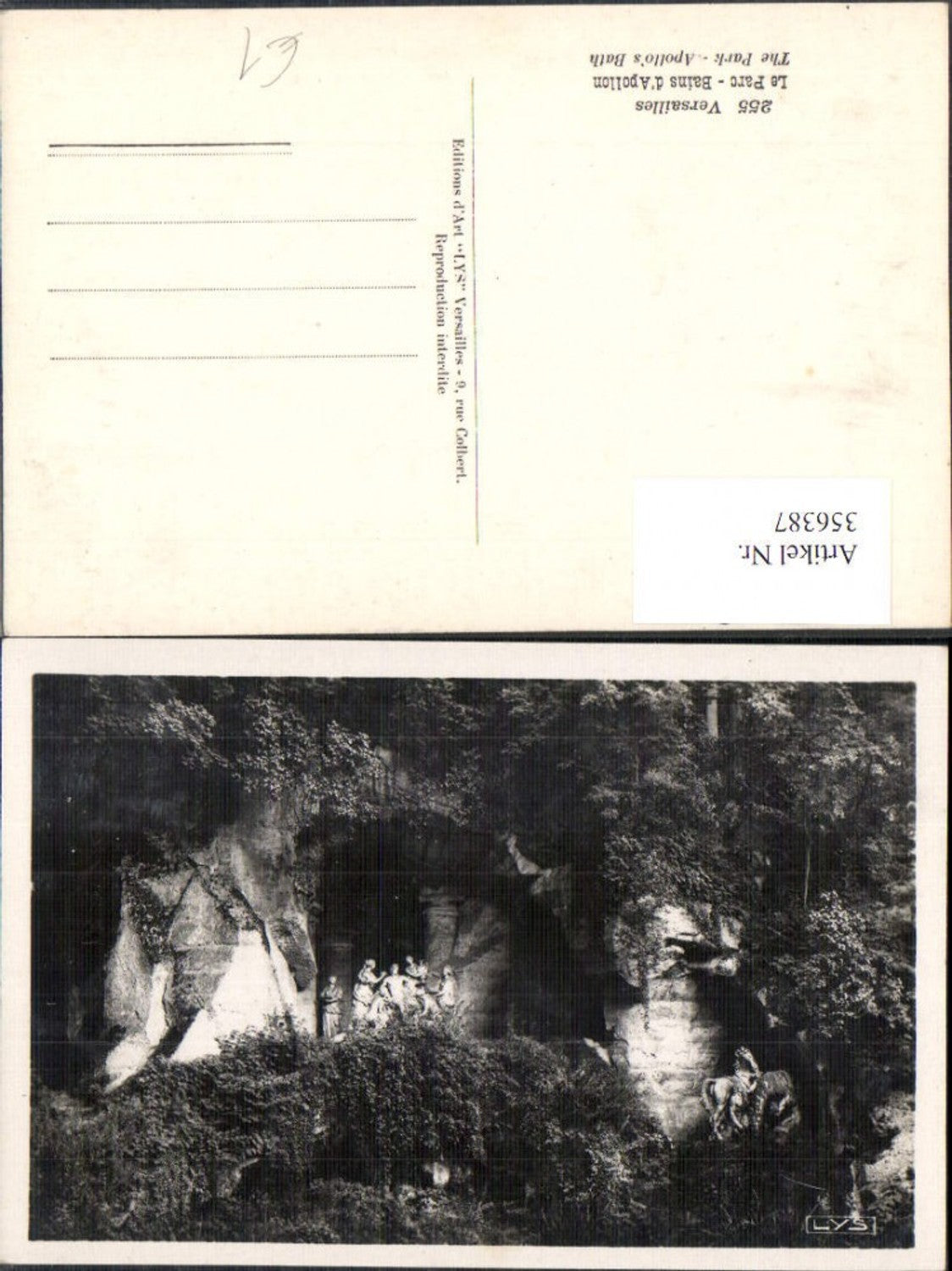 356387,Ile-de-Franche Yvelines Versailles Schloss Le Parc Bains d Apollon Park Grotte Bad