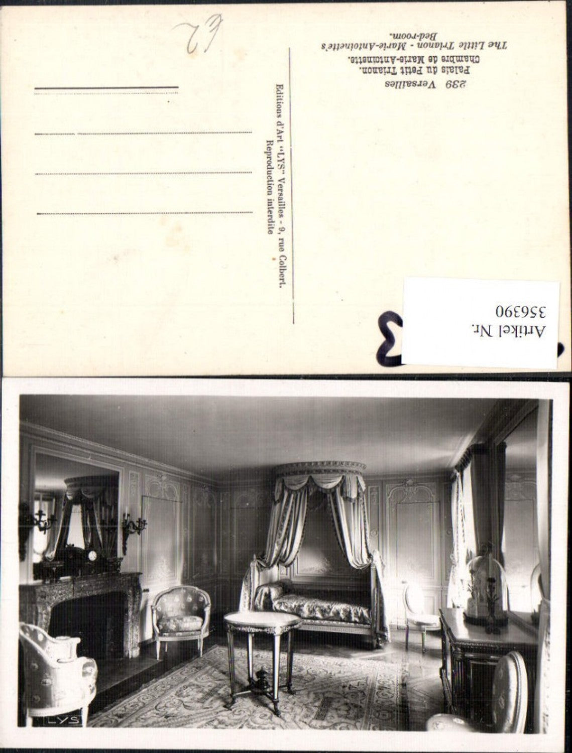 356390,Ile-de-Franche Yvelines Versailles Schloss Palais du Petit Trianon Chambre de Marie-Antoinette Schlafzimmer