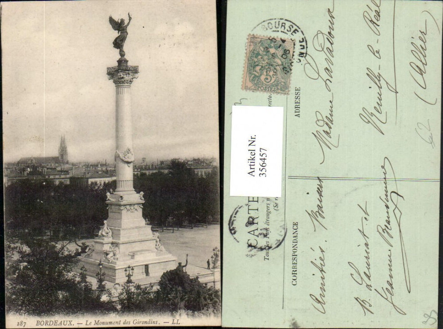 356457,Aquitanien Gironde Bordeaux Le Monument des Girondins Säule
