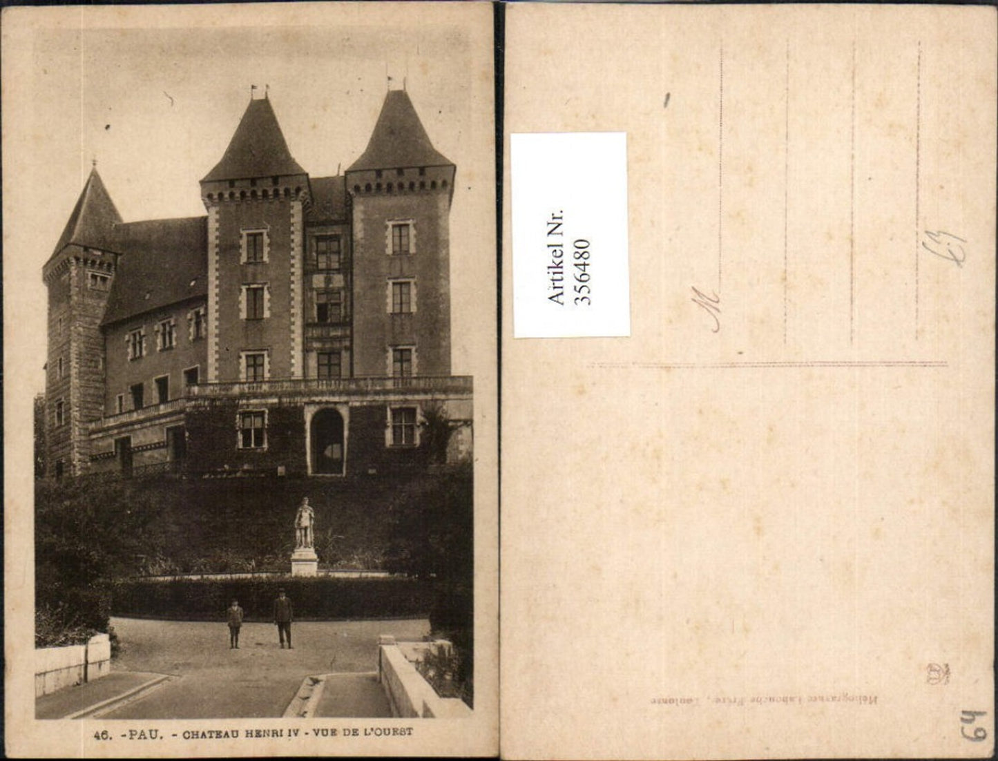 356480,Aquitanien Pyrenees-Atlantiques Pau Chateau Henri IV Vue de l'Ouest Schloss