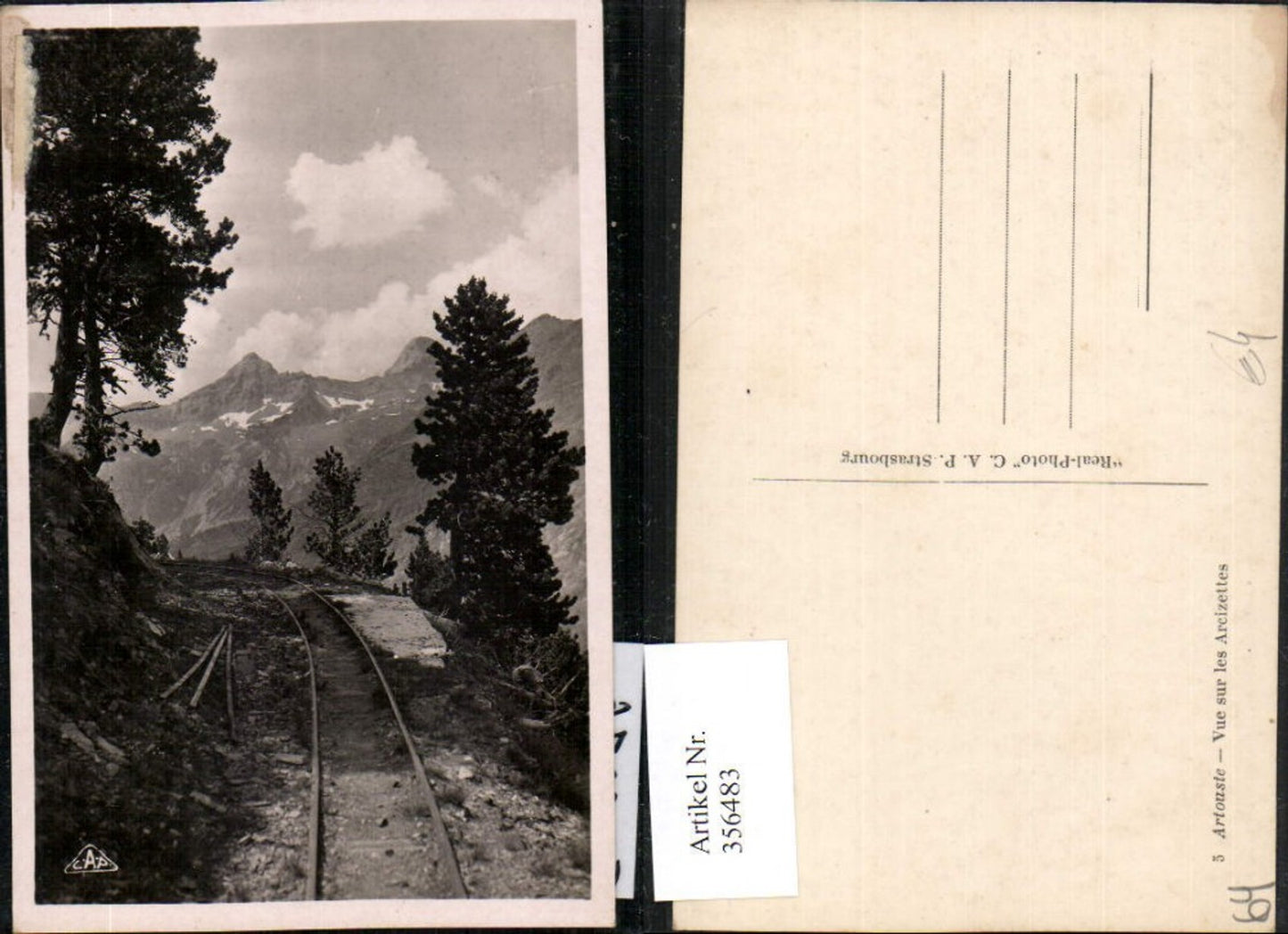 356483,Aquitanien Pyrenees-Atlantiques Artouste Vue sur les Arcizettes Eisenbahngleis