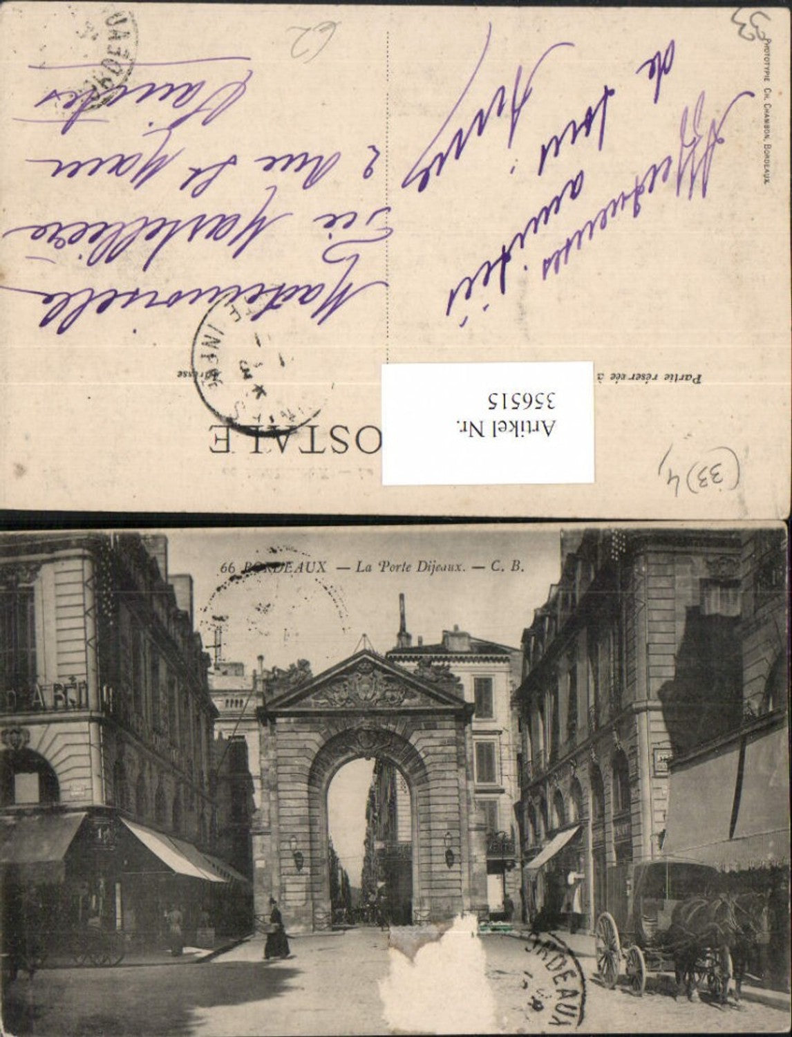 356515,Aquitanien Gironde Bordeaux La Porte Dijeaux Straßenansicht Tor