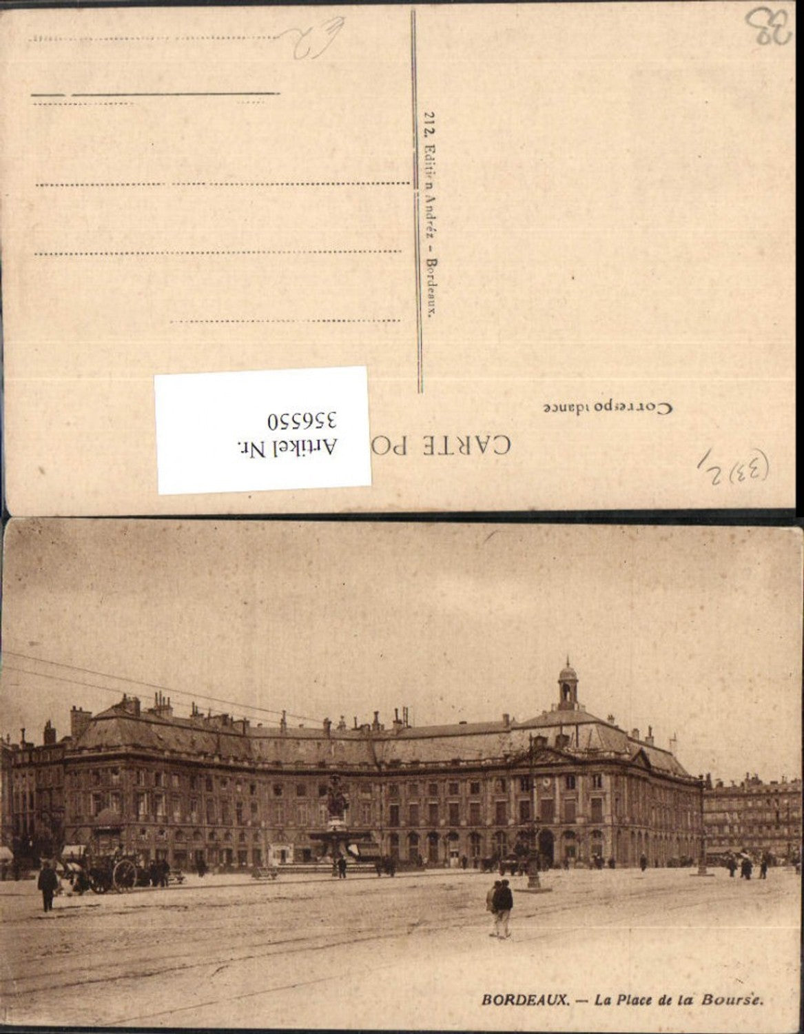 356550, Aquitaine Gironde Bordeaux La Place de la Bourse Street view Fountain