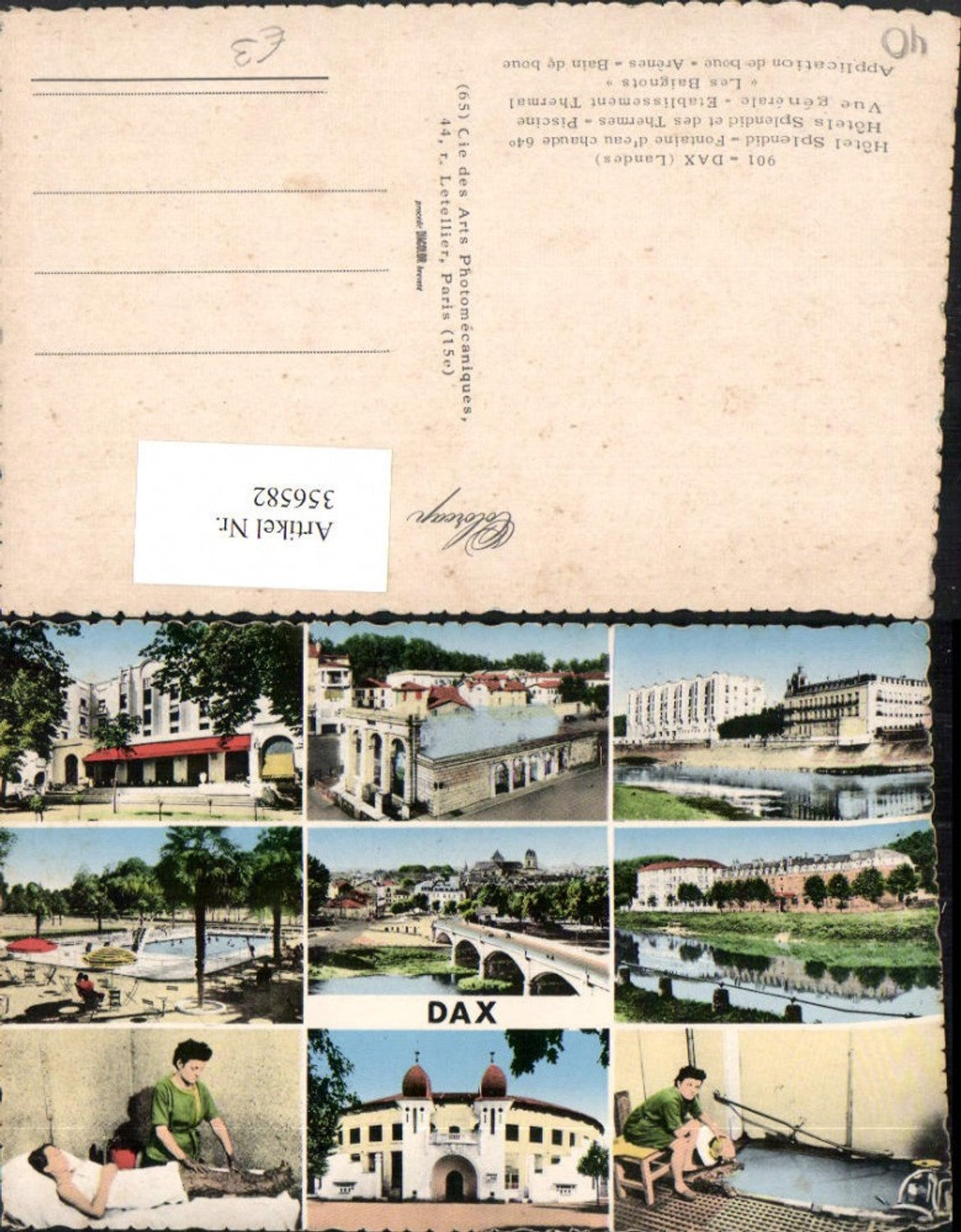 356582,Aquitanien Landes Dax Hotel Splendid et des Thermes Thermal Mehrbildkarte
