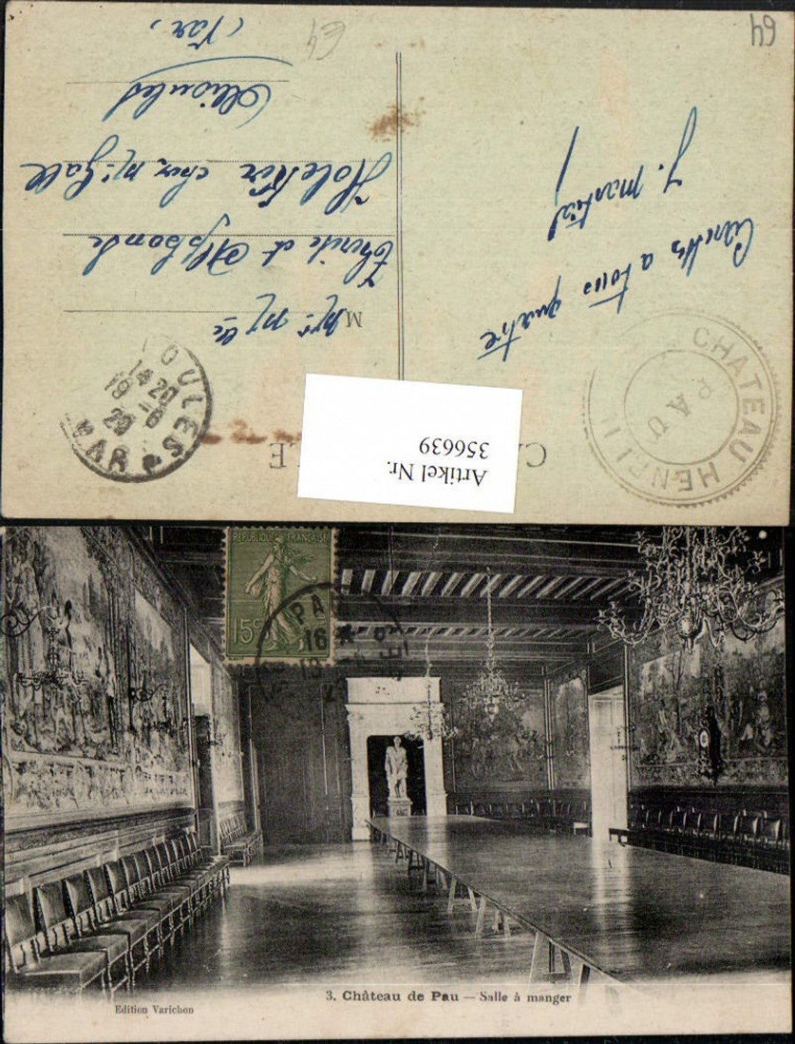 356639,Aquitanien Pyrenees-Atlantiques Pau Chateau Schloss Salle a manger Innenansicht