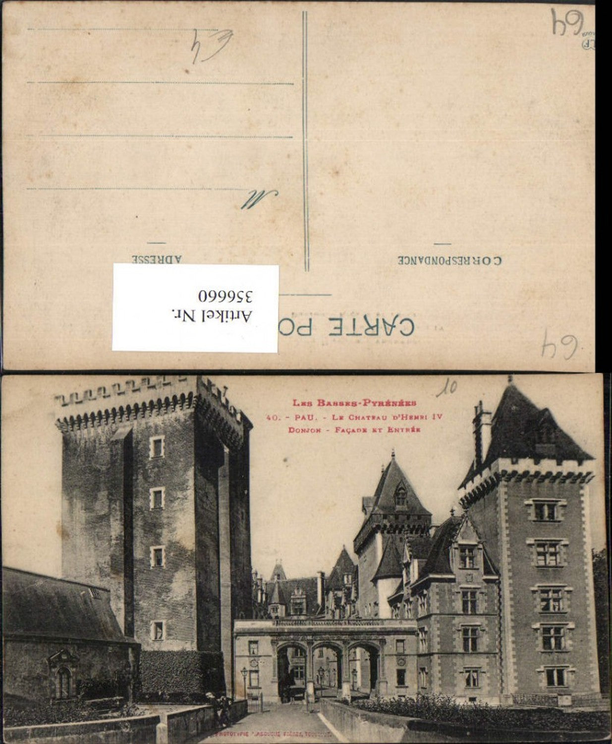 356660,Aquitanien Pyrenees-Atlantiques Pau Chateau d'Henri IV Donjon Schloss Turm