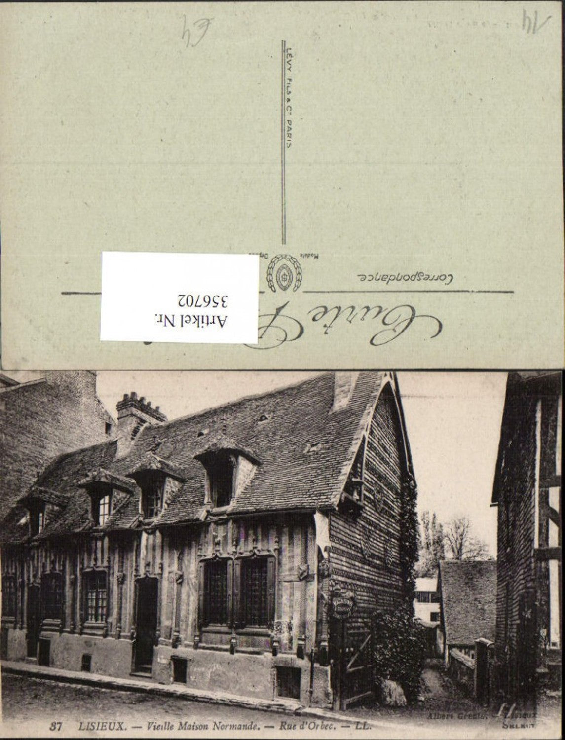 356702,Basse-Normandie Calvados Lisieux Rue d'Orbec Vieille Maison Normande