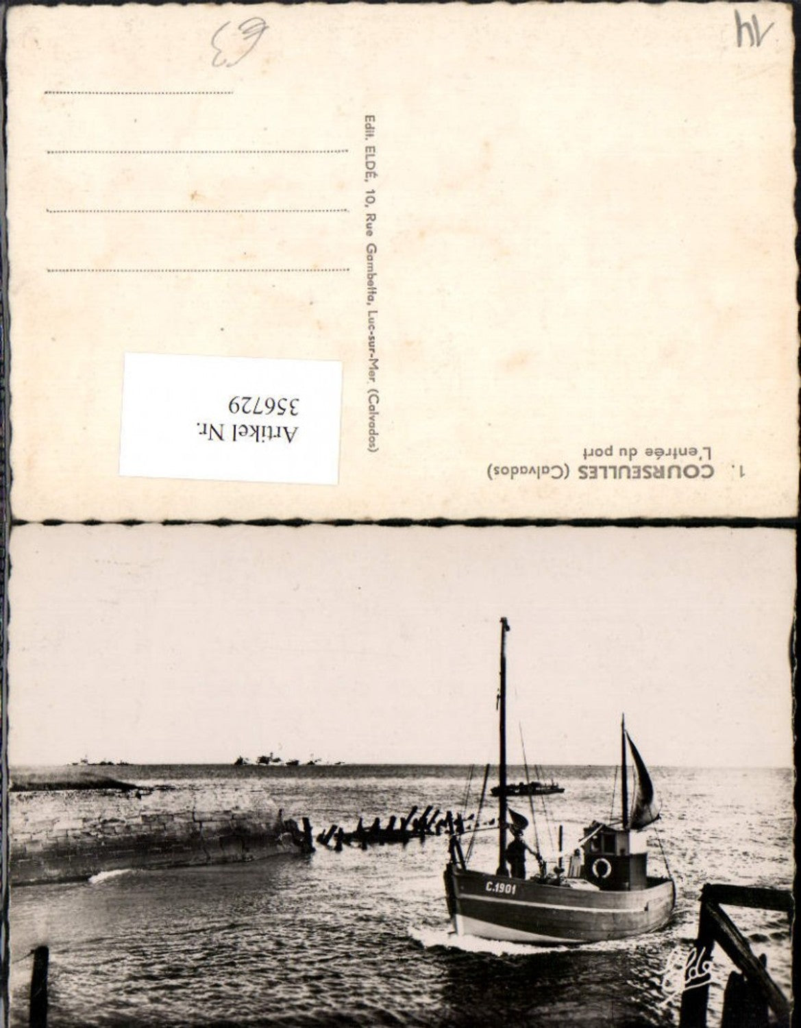 356729,Basse-Normandie Calvados Courseulles L'entree du port Segelboot