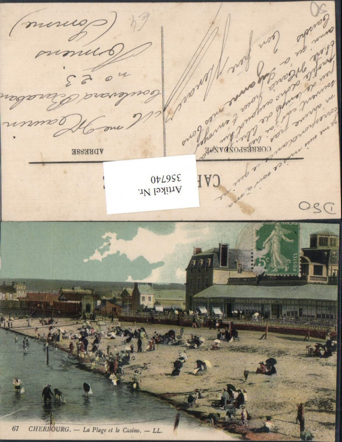 356740,Basse-Normandie Manche Cherbourg La Plage et le Casino Strand Strandleben