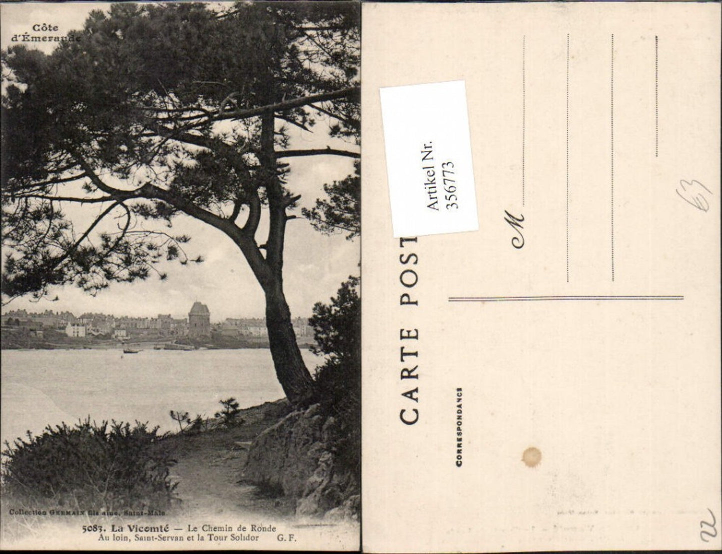 356773,Bretagne Cote-Amor La Vicomte Le Chemin de Ronde Saint-Servan et Tour Solidor