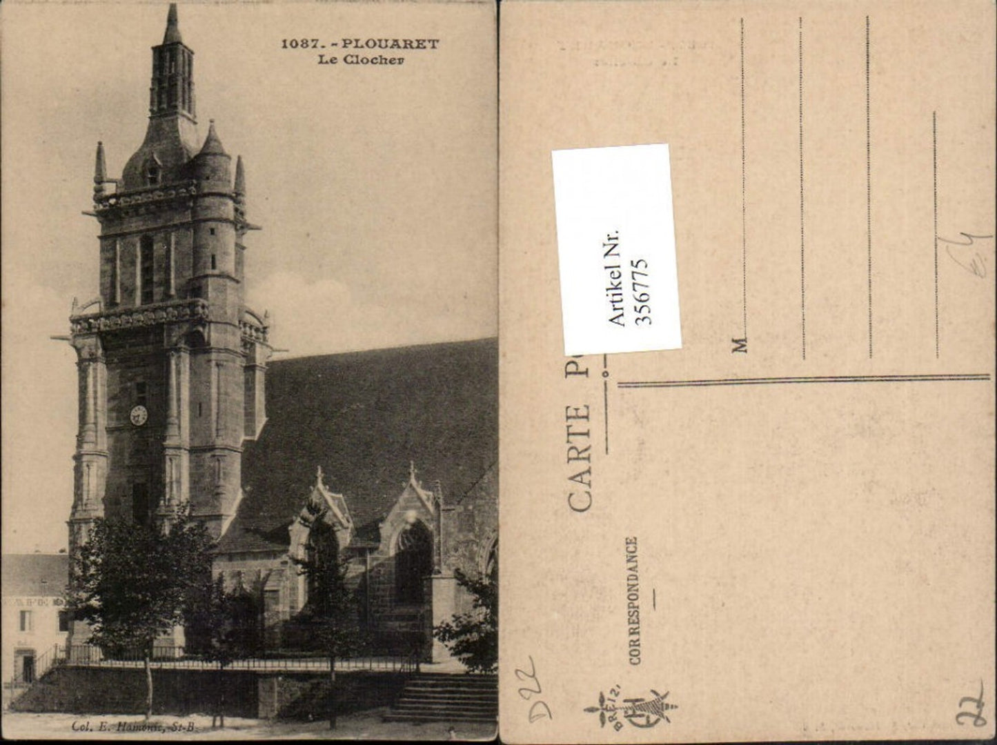 356775,Bretagne Cote-Amor Plouaret le Clocher Kirche Turm