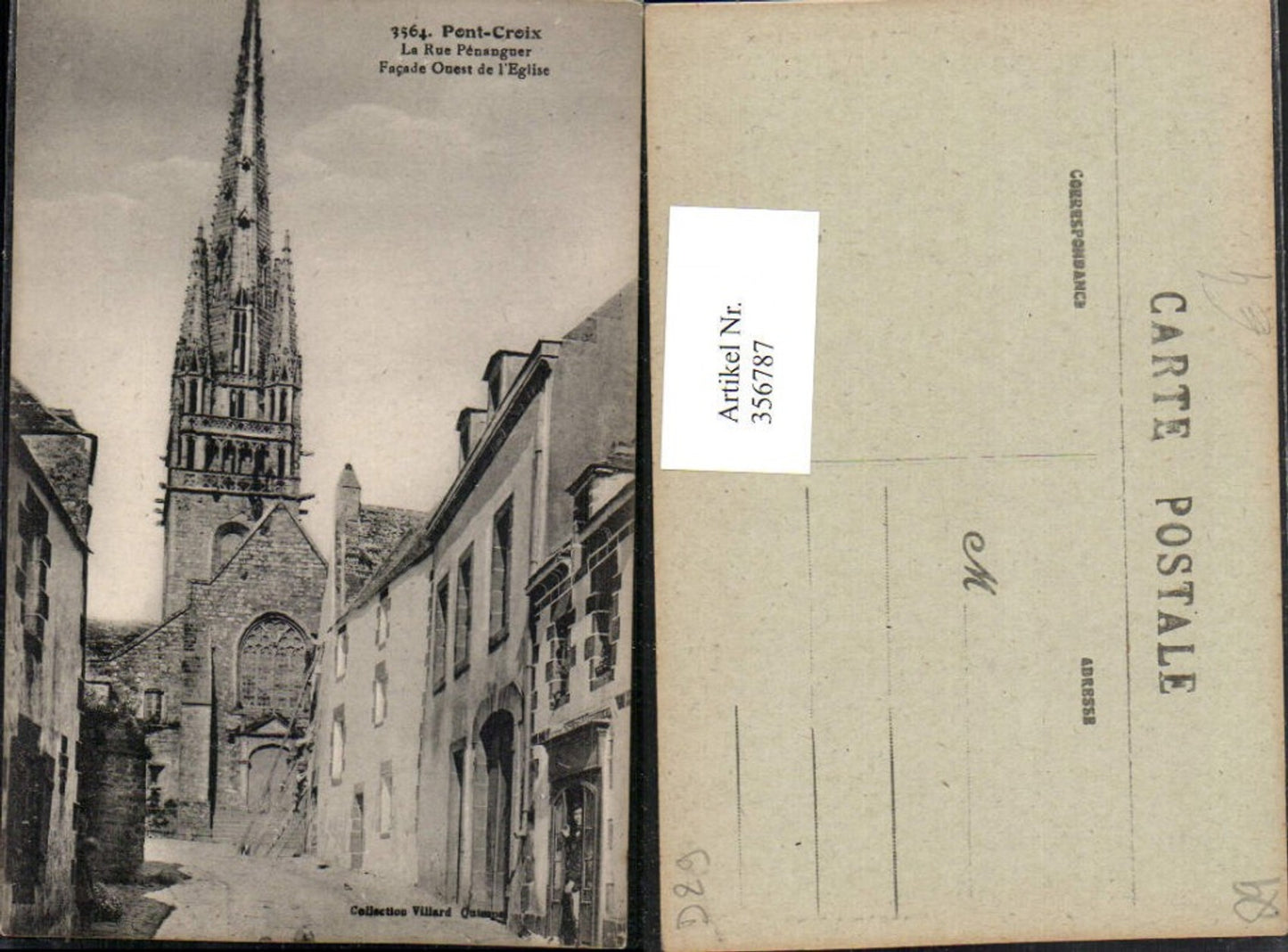 356787,Bretagne Finistere Pont-Croix Rue Penanguer Eglise Kirche
