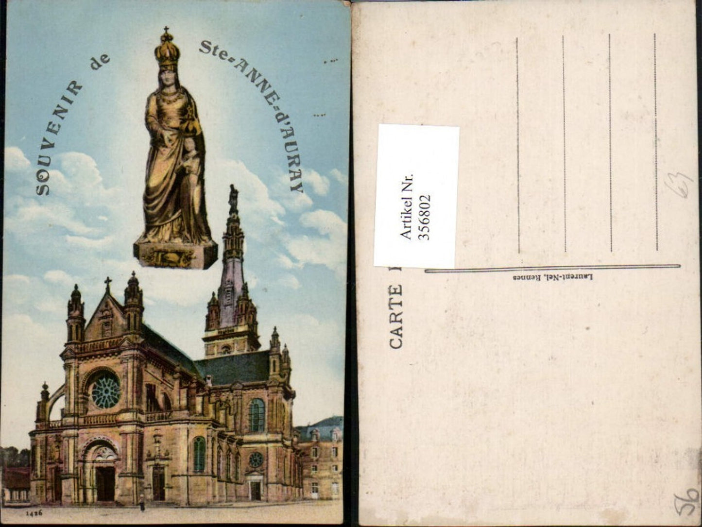 356802,Bretagne Morbihan Ste-Anne-d'Auray Kirche Fotomontage Marienstatue