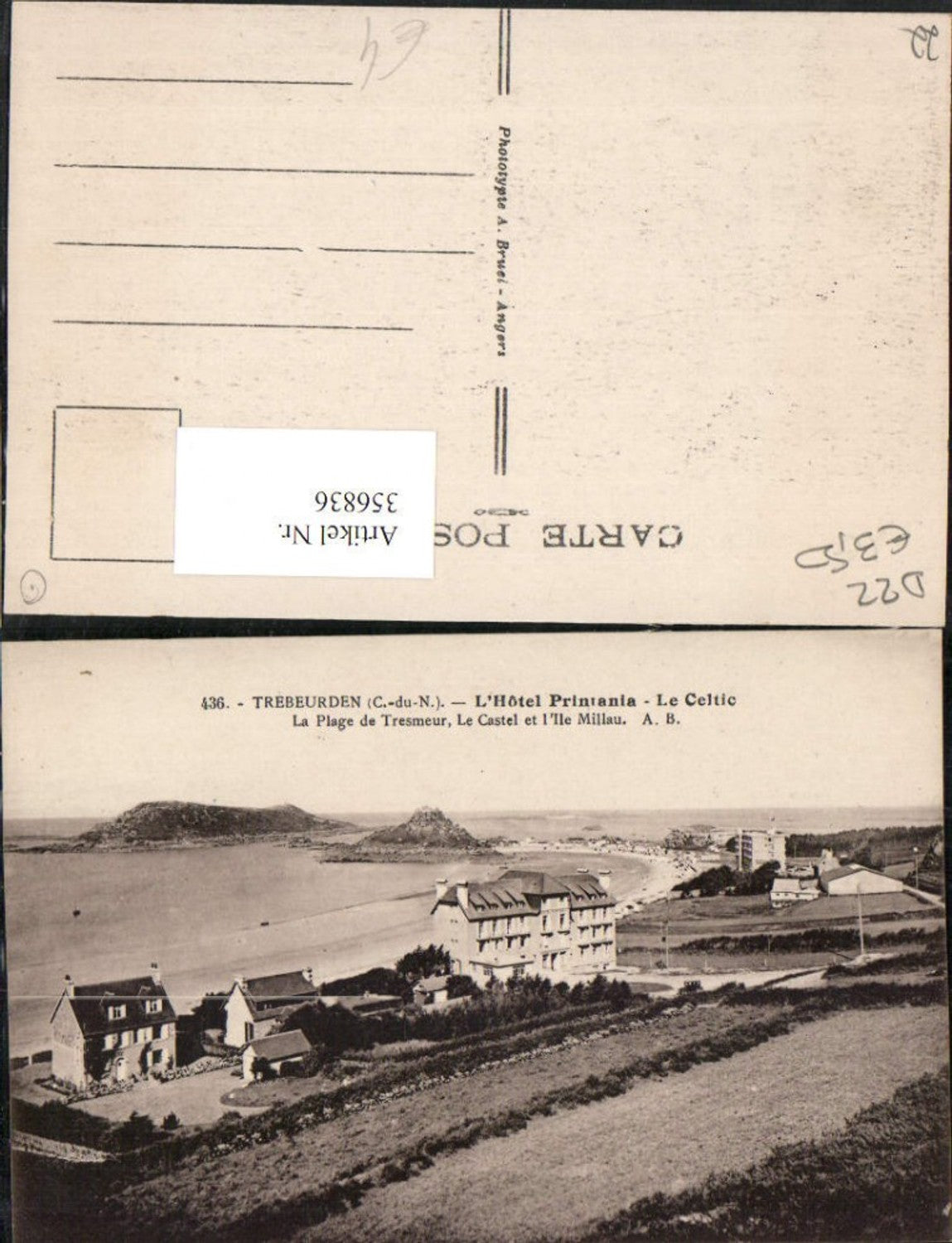 356836,Bretagne Cote-Amor Trebeurden L'Hotel Printania Le Celtic Plage de Tresmeur