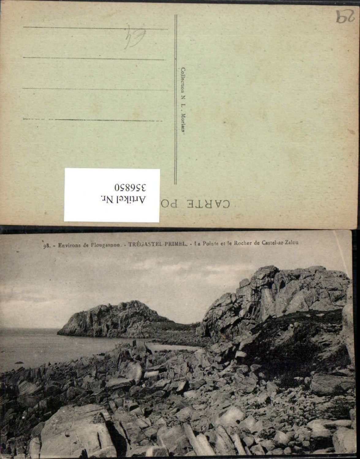 356850,Bretagne Finistere Tregastel-Primel La Pointe et le Rocher de Castel-ar-Zalou Küste