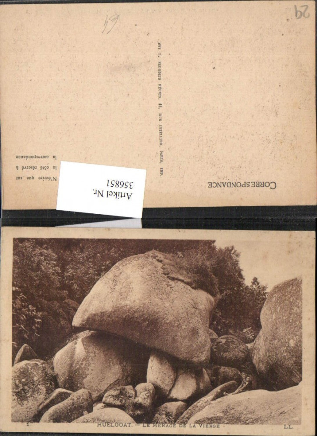 356851,Bretagne Finistere Huelgoat Le Menage de la Vierge Felsen