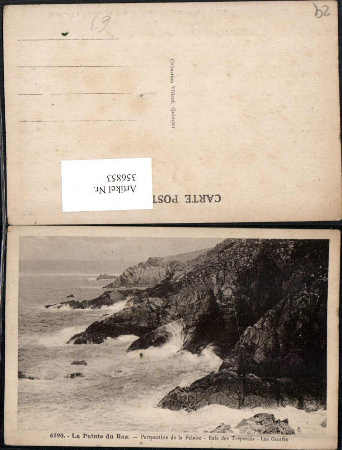 356853,Bretagne Finistere La Pointe du Raz Falaise Les Grotte Felsenküste