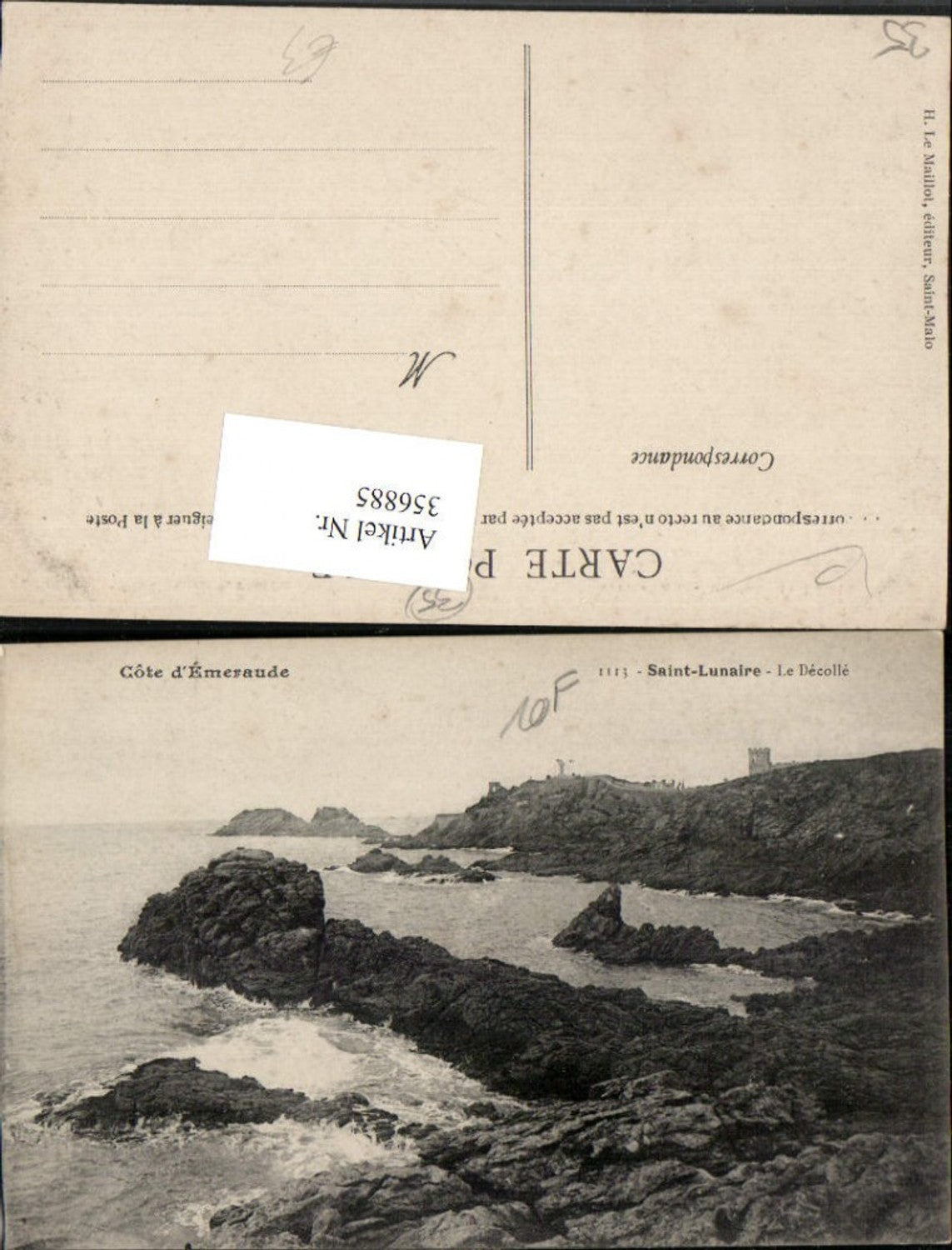 356885,Bretagne Ille-et-Vilaine Saint-Lunaire Le Decolle Küste