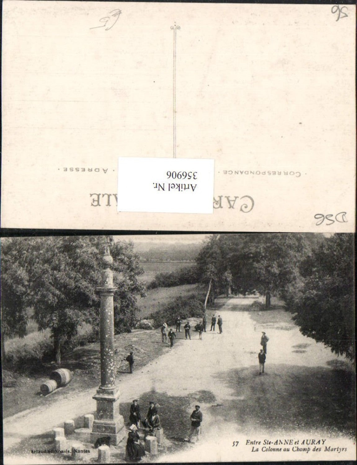 356906,Bretagne Morbihan Ste-Anne et Auray La Colonne au Champ des Martyrs Säule