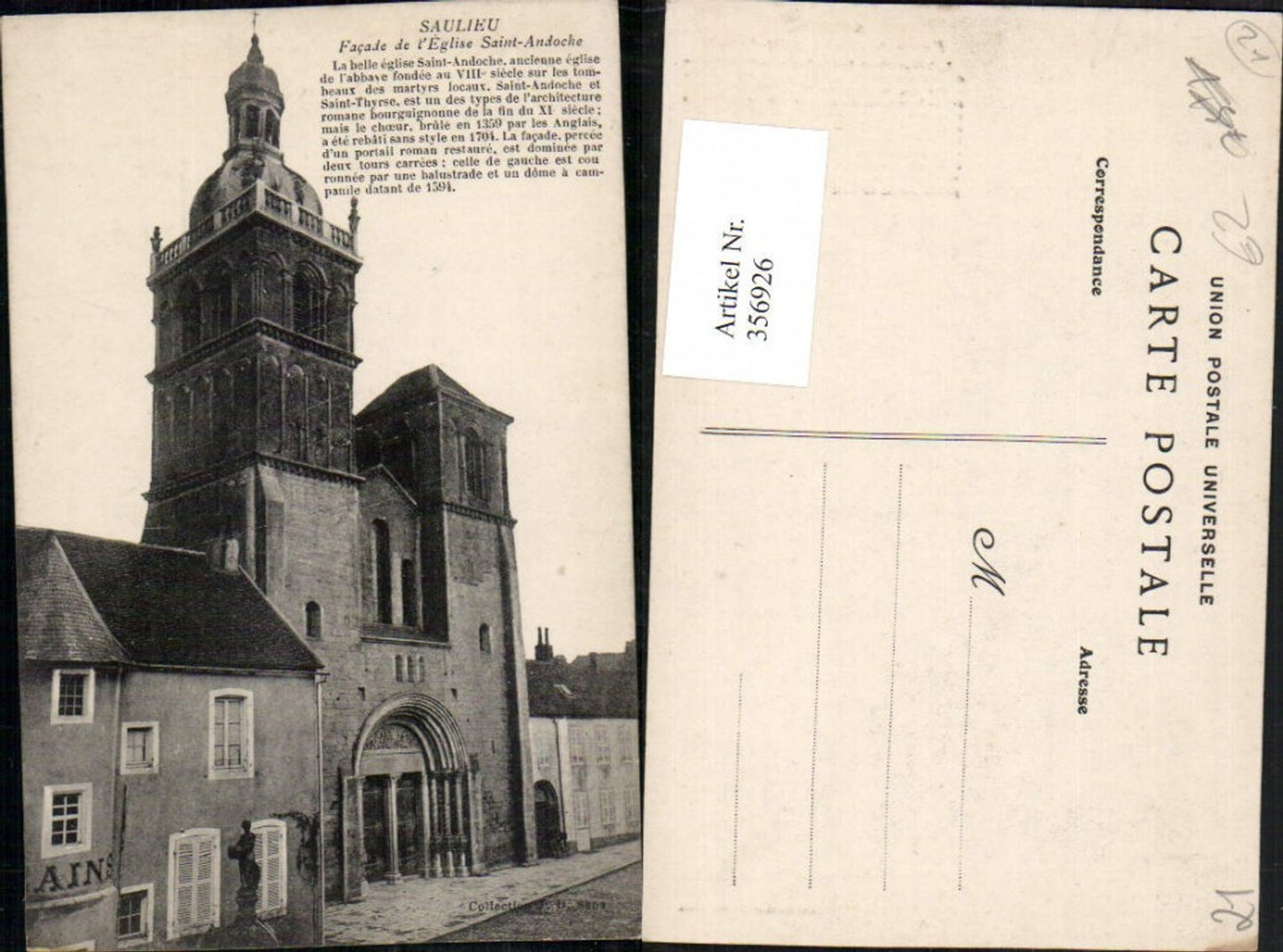 356926,Burgund Cote-Or Saulieu Eglise Saint-Andoche Kirche