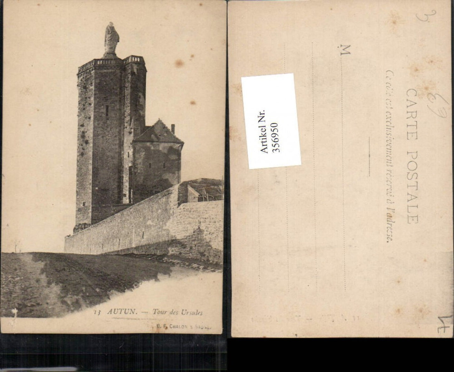 356950,Burgund Saone-et-Loire Autun Tour des Ursules Turm