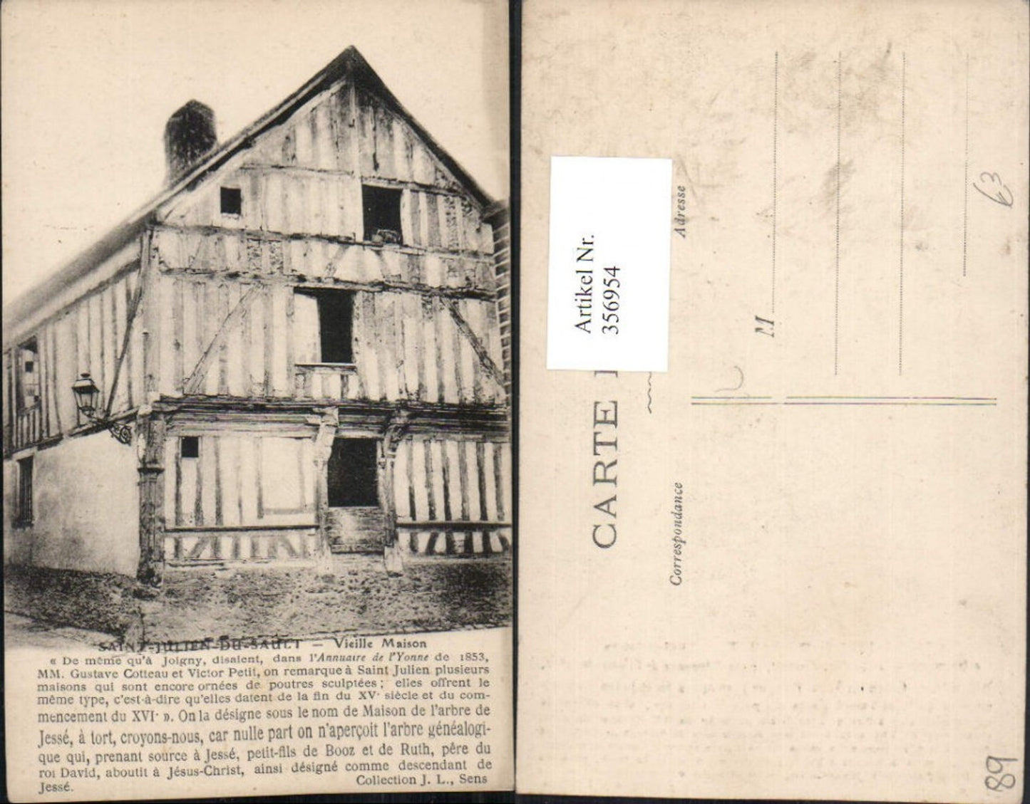356954,Burgund Yonne Saint-Julien-du-Sault Vieille Maison Haus
