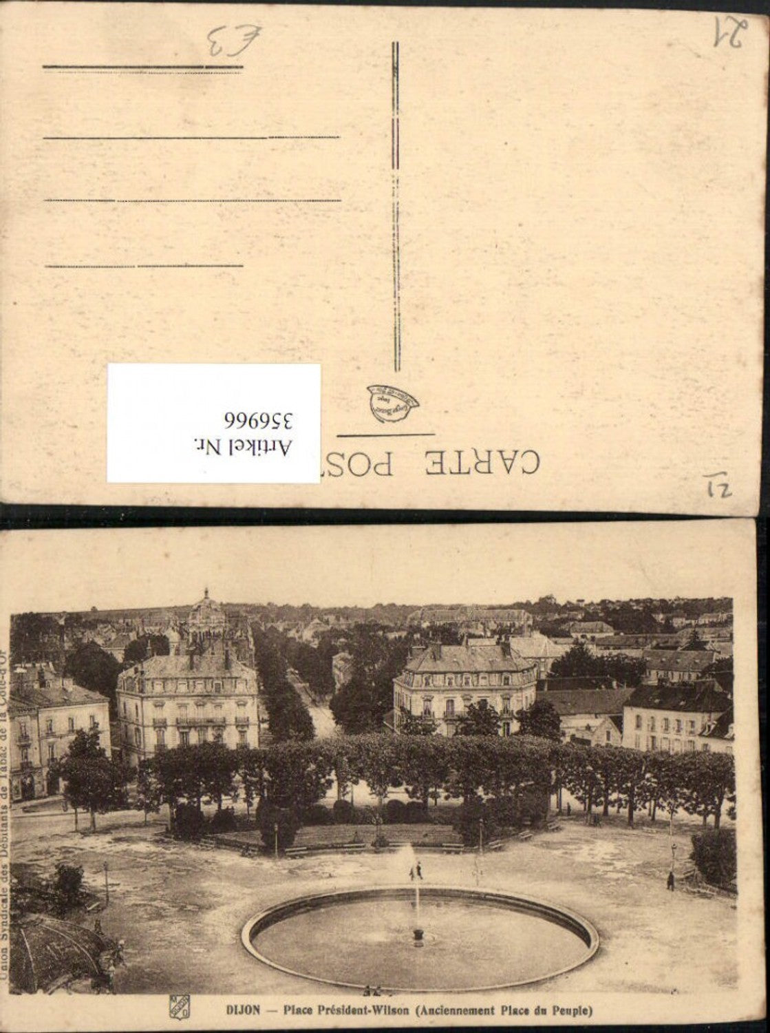 356966,Burgund Cote-Or Dijon Place President-Wilson Springbrunnen