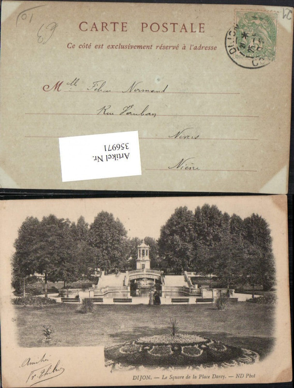 356971,Burgund Cote-Or Dijon Le Square de la Place Darcy Park Wasserbecken