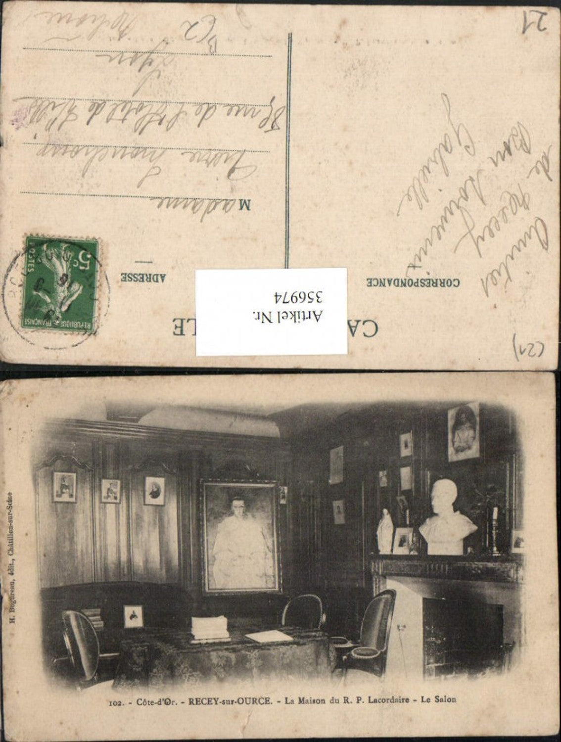 356974,Burgund Cote-Or Recey-sur-Ource La Maison du R. P. Lacordaire Salon