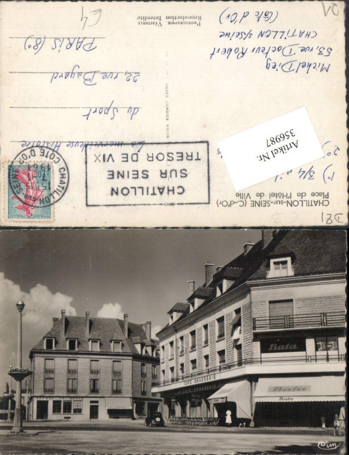 356987,Burgund Cote-Or Chatillon-sur-Seine Place de l'Hotel de Ville Cafe