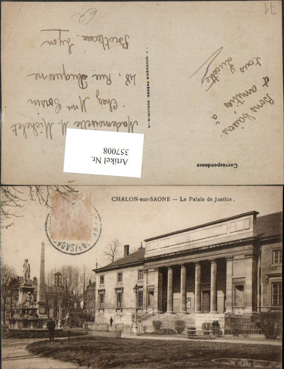 357008,Burgund Saone-et-Loire Chalon-sur-Saone Le Palais de Justice Justizpalast