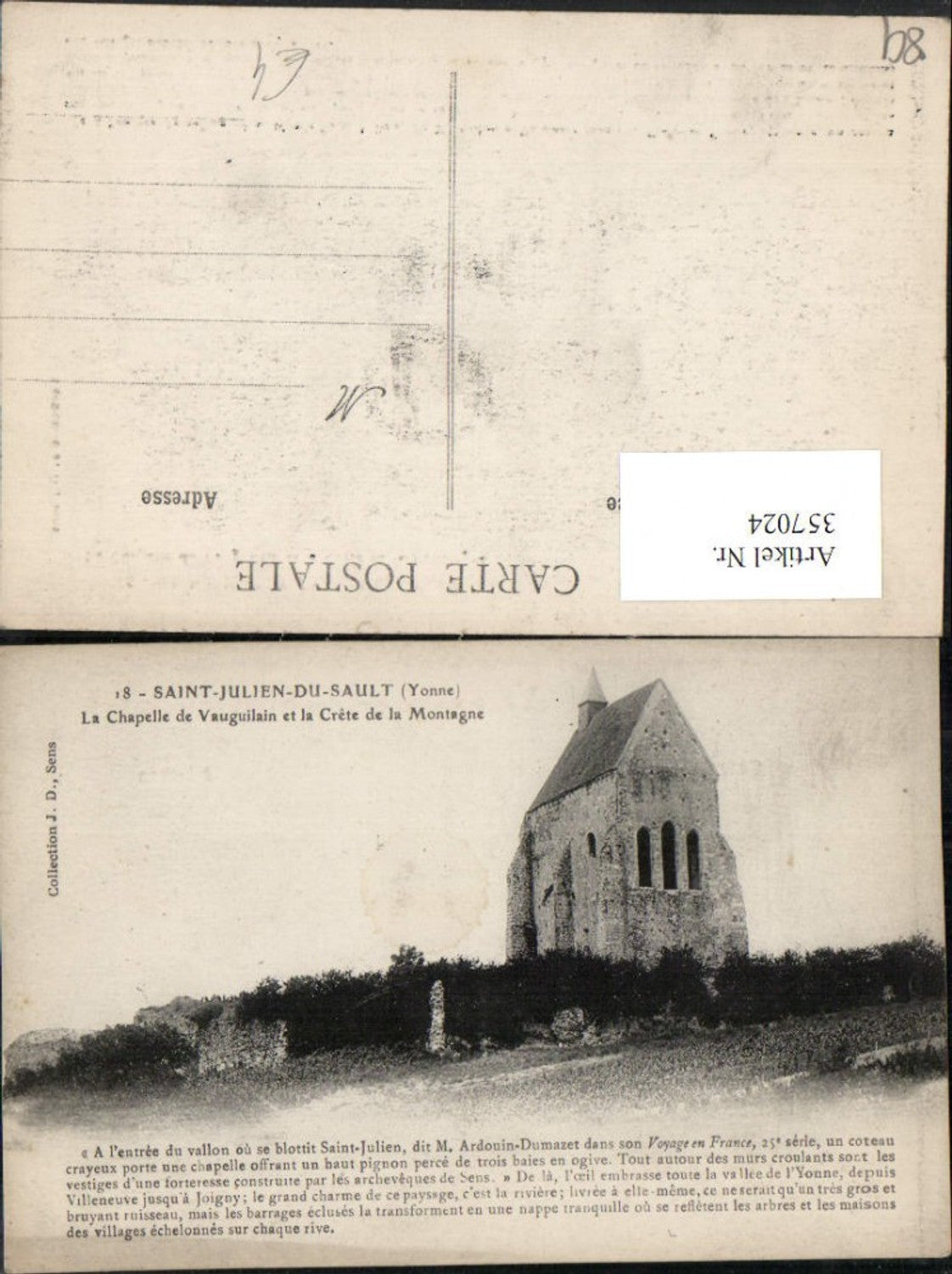 357024,Burgund Yonne Saint-Julien-du-Sault Chapelle de Vauguilain Kapelle
