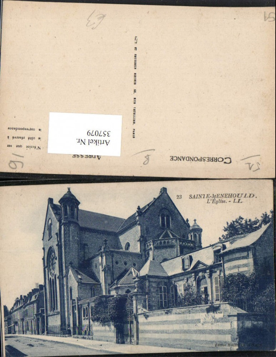 357079,Champagne-Ardenne Marne Sainte-Menehould L'Eglise Kirche