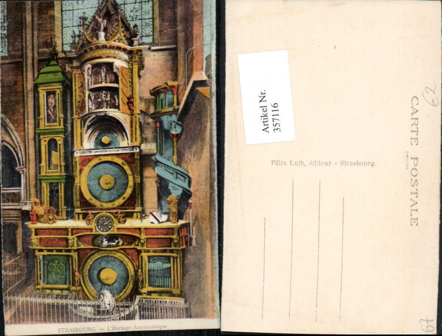 357116,Elsass Bas-Rhin Strasbourg Straßburg L'Horloge Astronomique Astronomische Uhr
