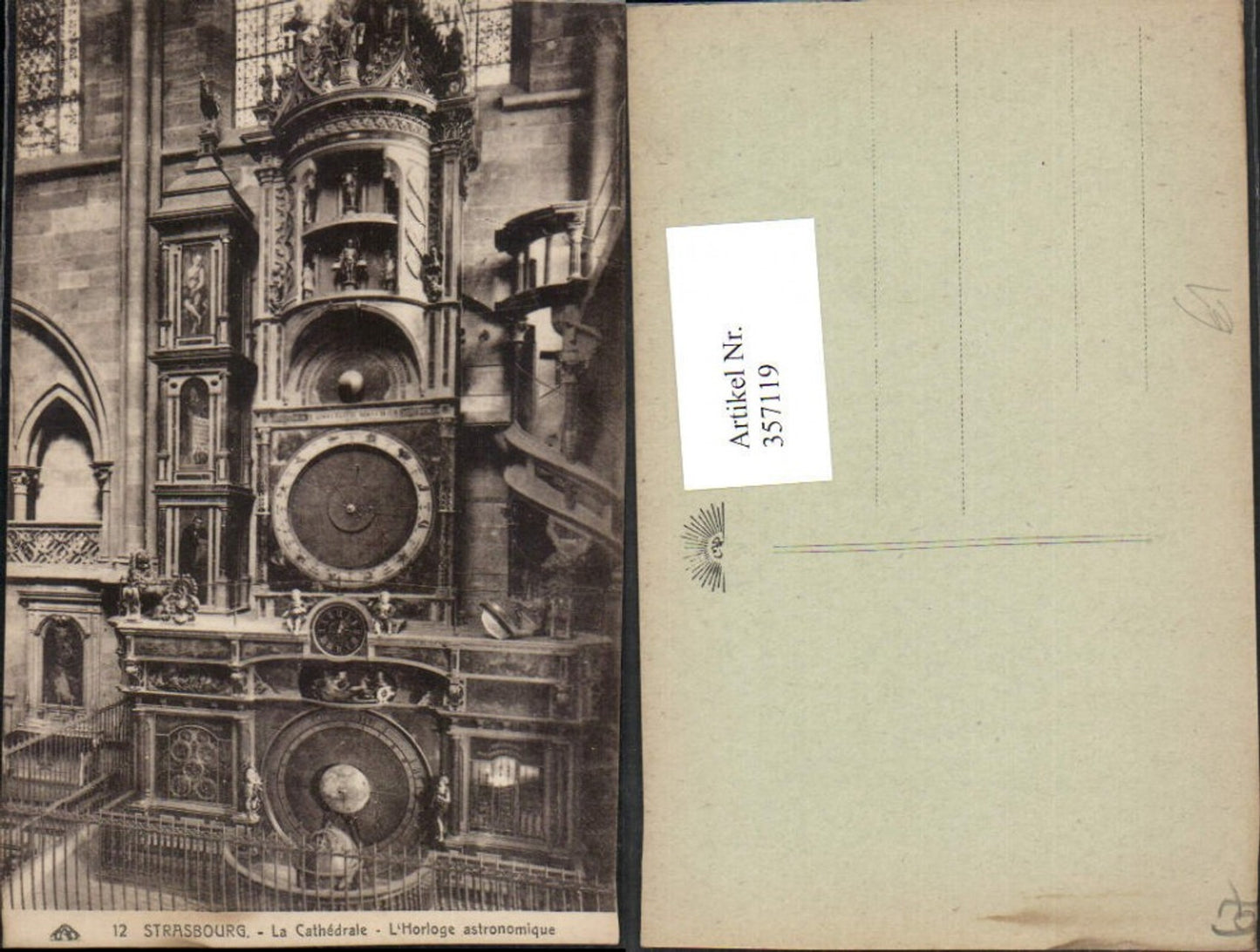 357119,Elsass Bas-Rhin Strasbourg Straßburg Cathedrale L'Horloge astronomique Astronomische Uhr