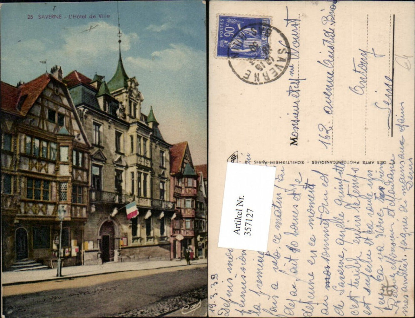 357127,Elsass Bas-Rhin Saverne L'Hotel de Ville Rathaus