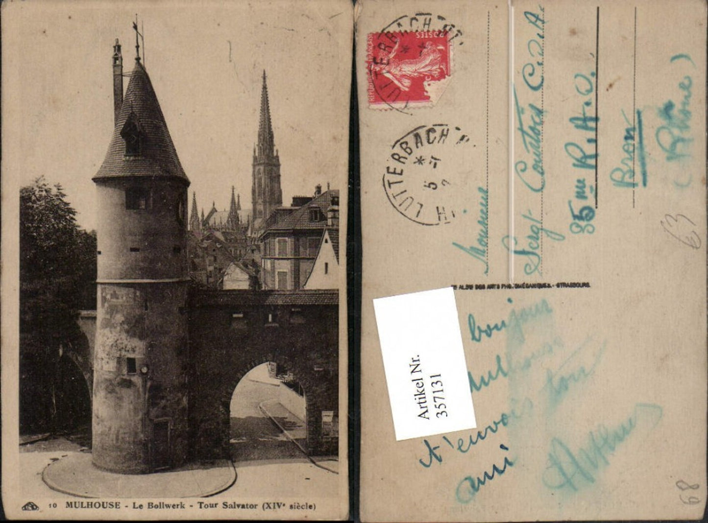 357131,Elsass Haut-Rhin Mulhouse Le Bollwerk Tour Salvator Turm Kirche