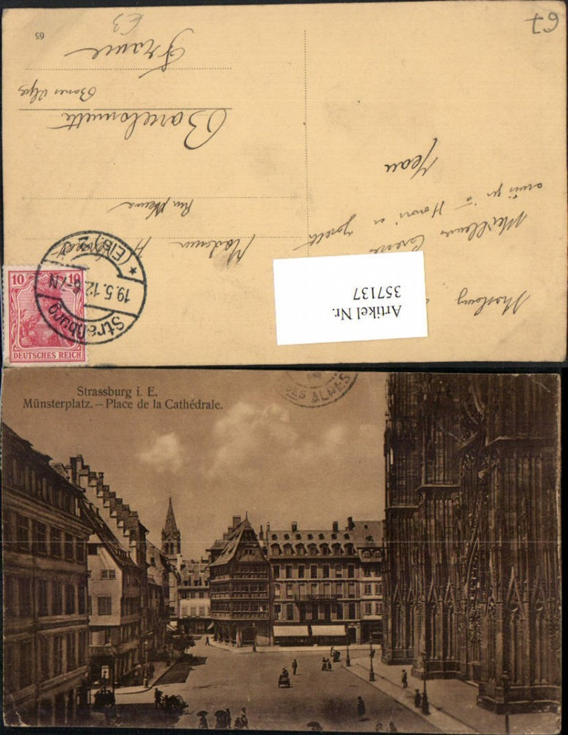 357137,Elsass Bas-Rhin Strasbourg Straßburg Place de la Cathedrale Münsterplatz