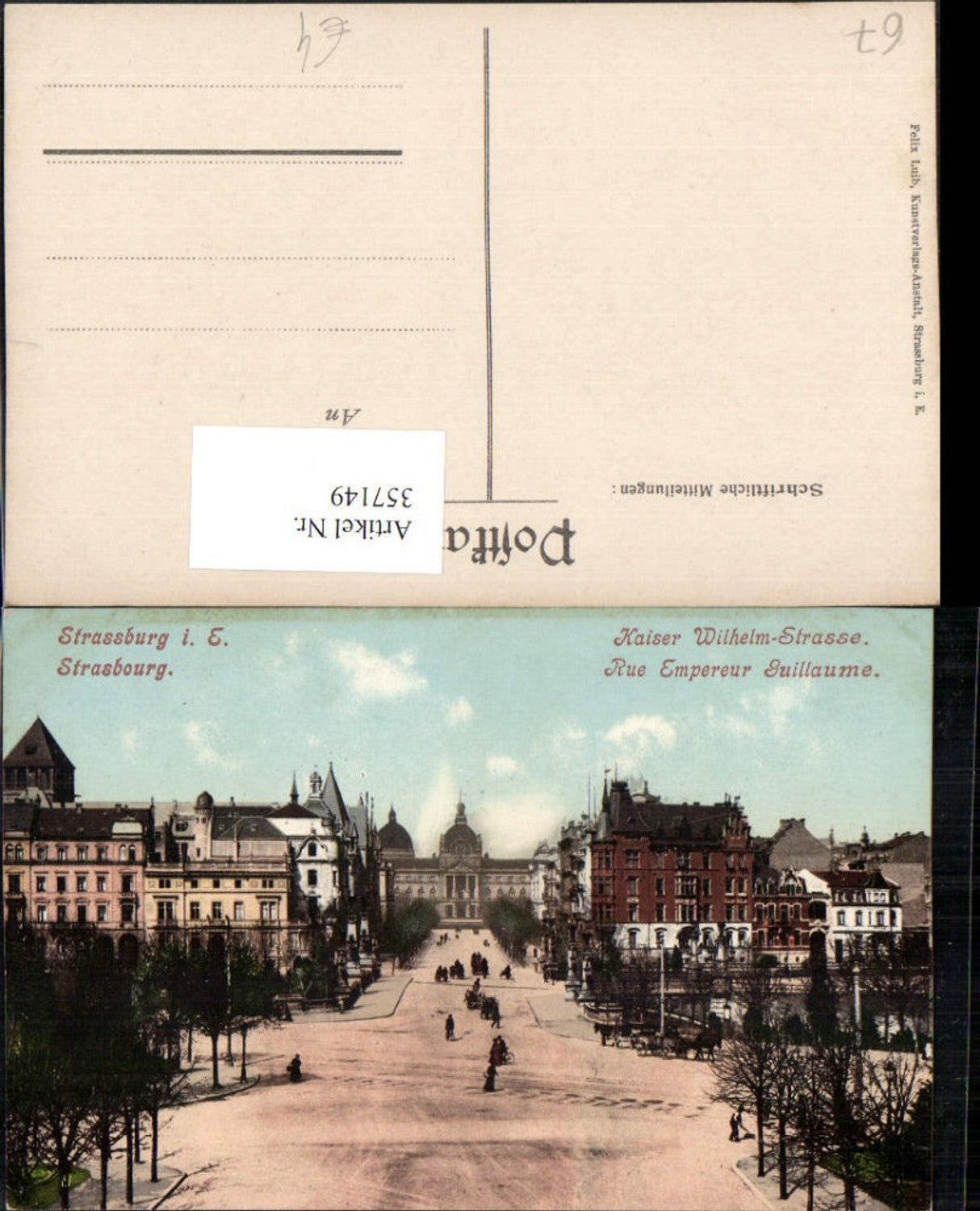 357149,Elsass Bas-Rhin Strasbourg Straßburg Rue Empereur Guillaume Straßenansicht