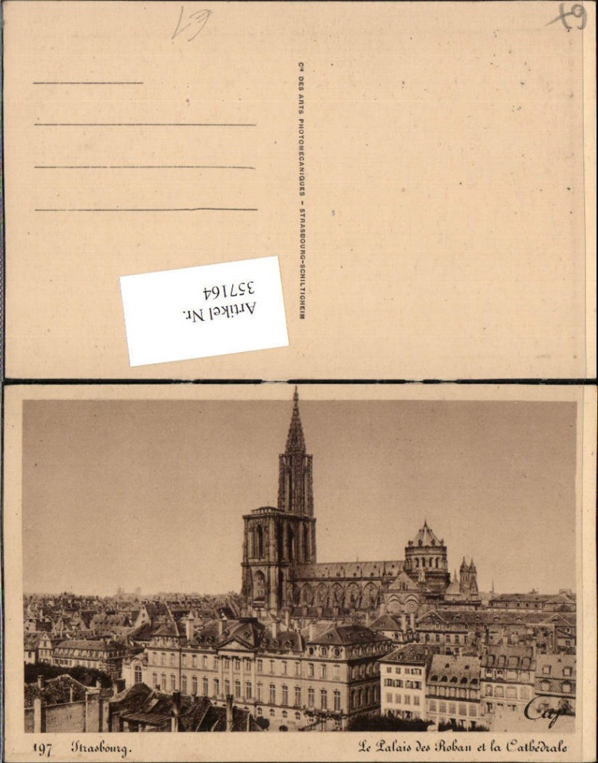 357164,Elsass Bas-Rhin Strasbourg Straßburg Le Palais des Rohan et le Cathedrale Kirche