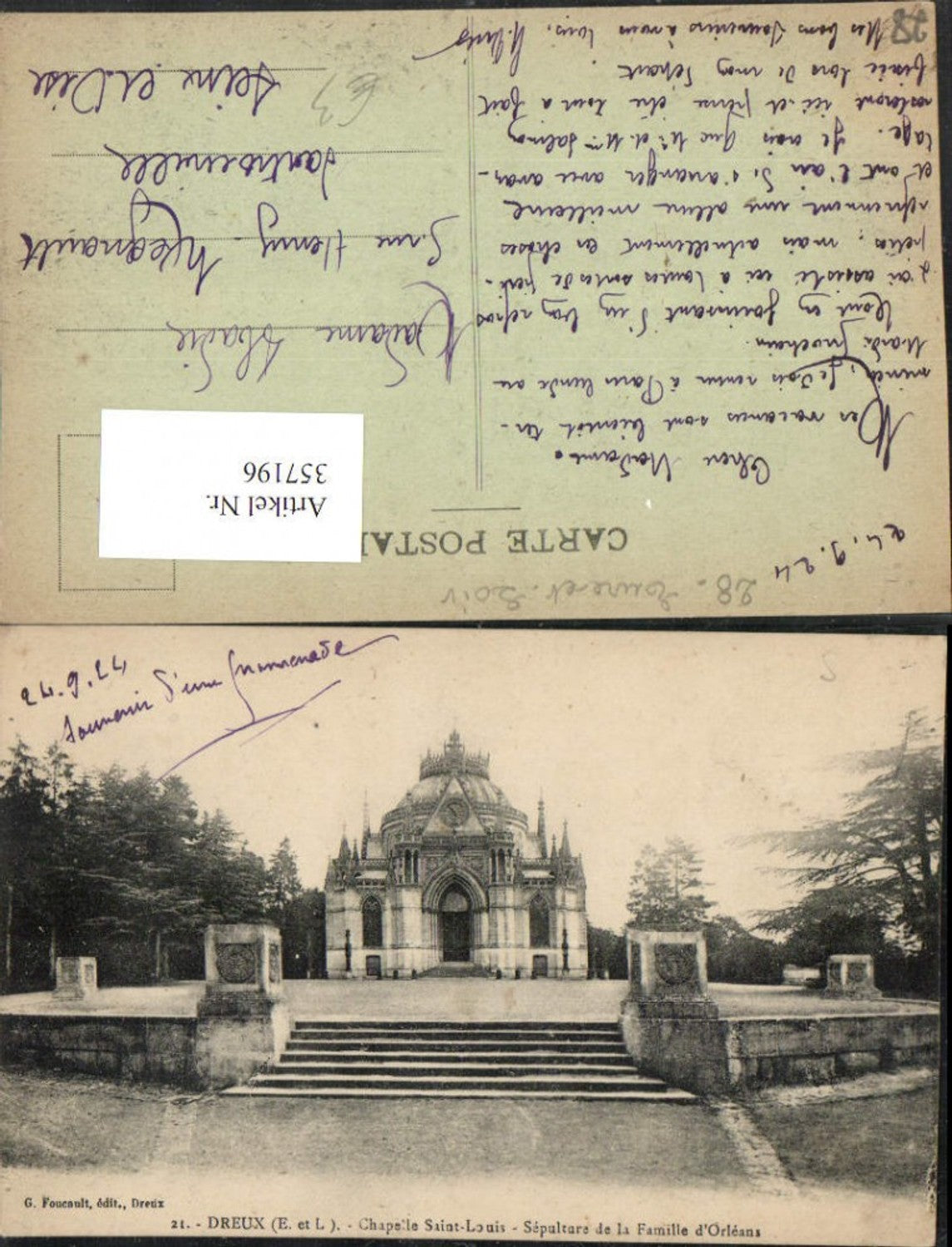357196,Centre Eure-et-Loir Dreux Chapelle Saint-Louis Sepultare de la Familie d'Orleans