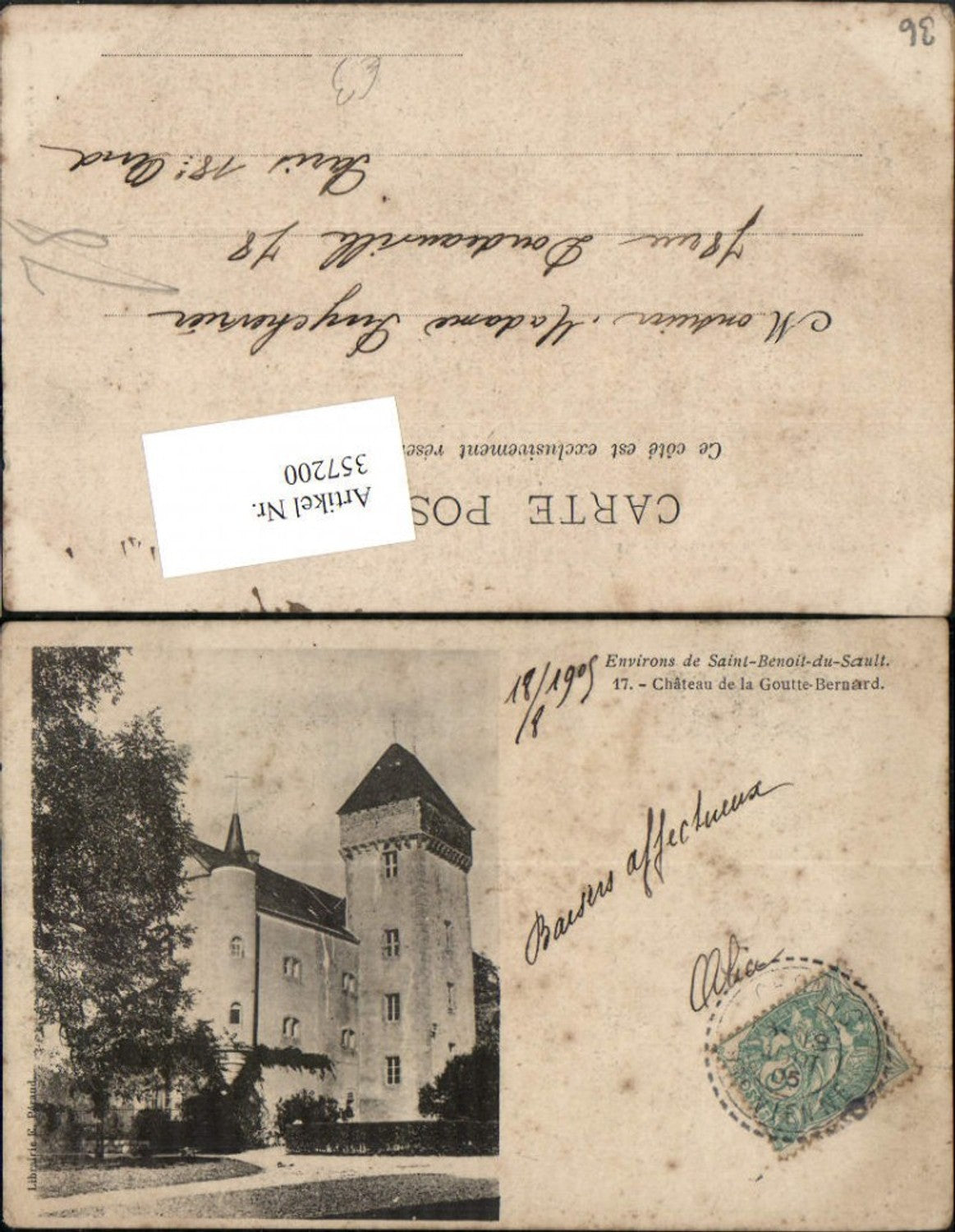 357200,Centre Indre Saint-Benoit-du-Sault Chateau de la Goutte-Bernard Schloss
