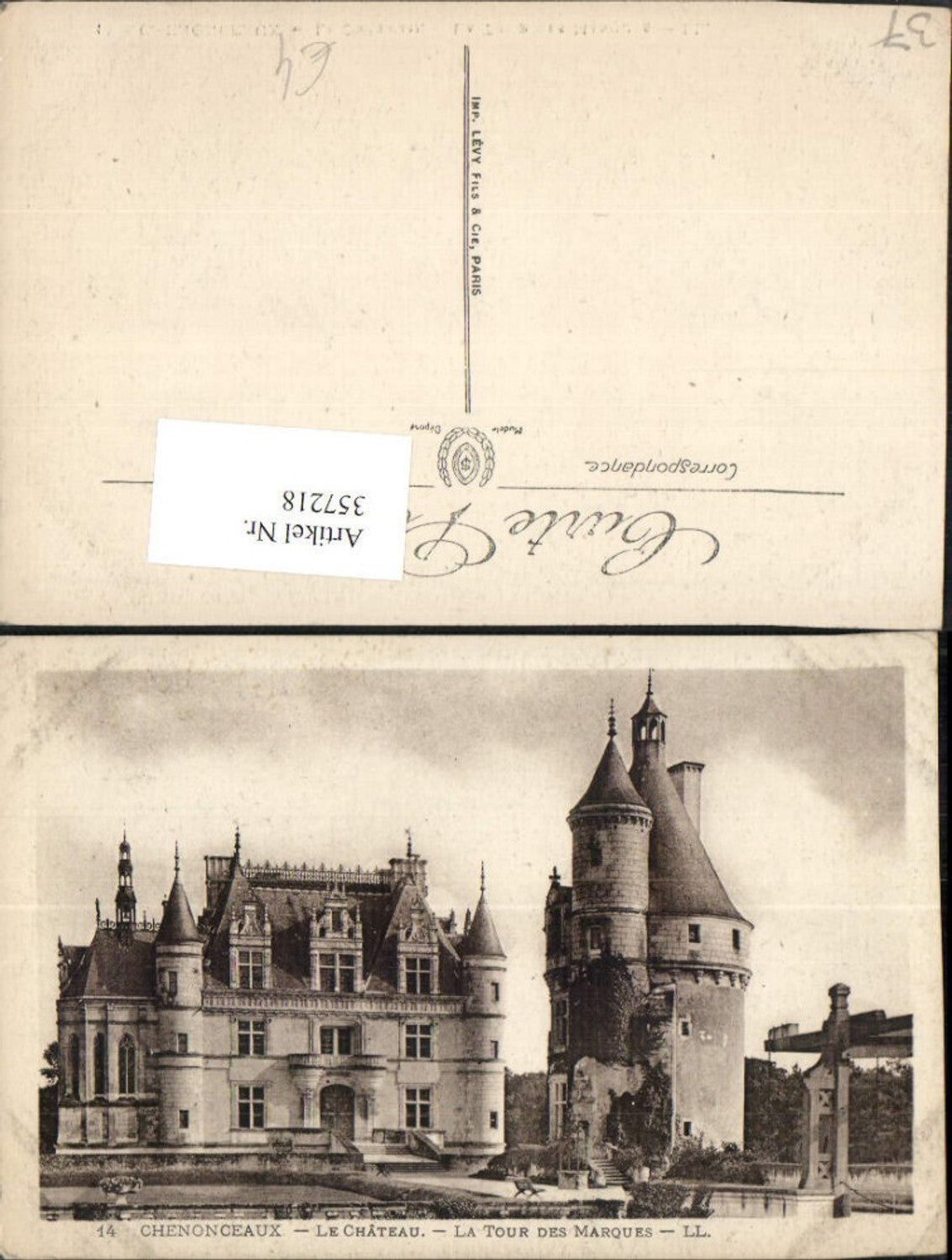 357218,Centre Indre-et-Loire Chenonceaux Le Chateau Tour des Marques Schloss Turm