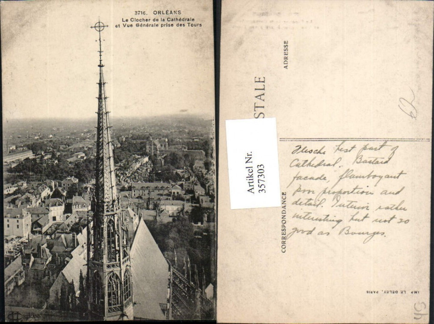 357303,Centre Loiret Orleans Le Clocher de la Cathedrale Kirche Glockenturm
