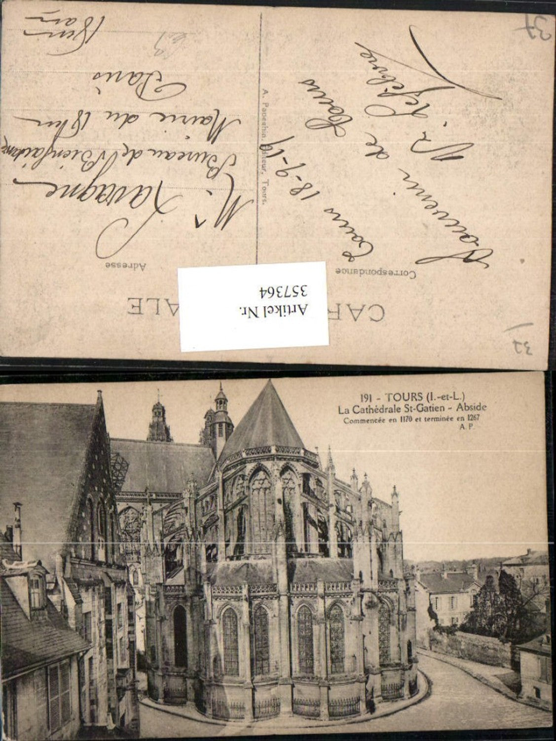 357364,Centre Indre-et-Loire Tours La Cathedrale St-Gatien Kirche