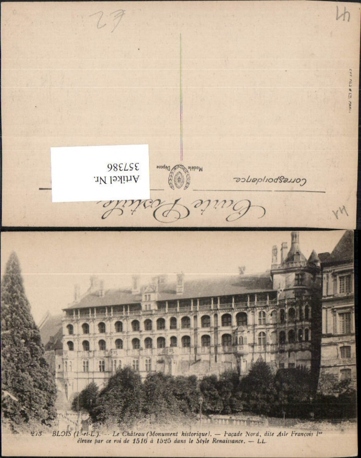 357386,Centre Loire-et-Cher Blois Le Chateau Schloss
