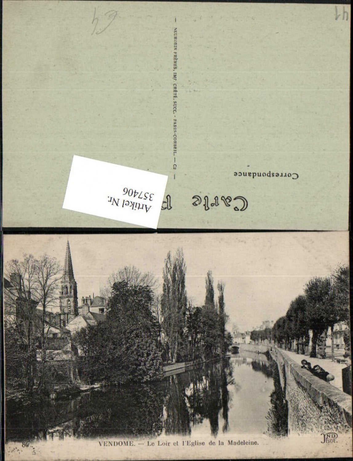 357406,Centre Loire-et-Cher Vendome Le Loir et l'Eglise de la Madeleine Fluss